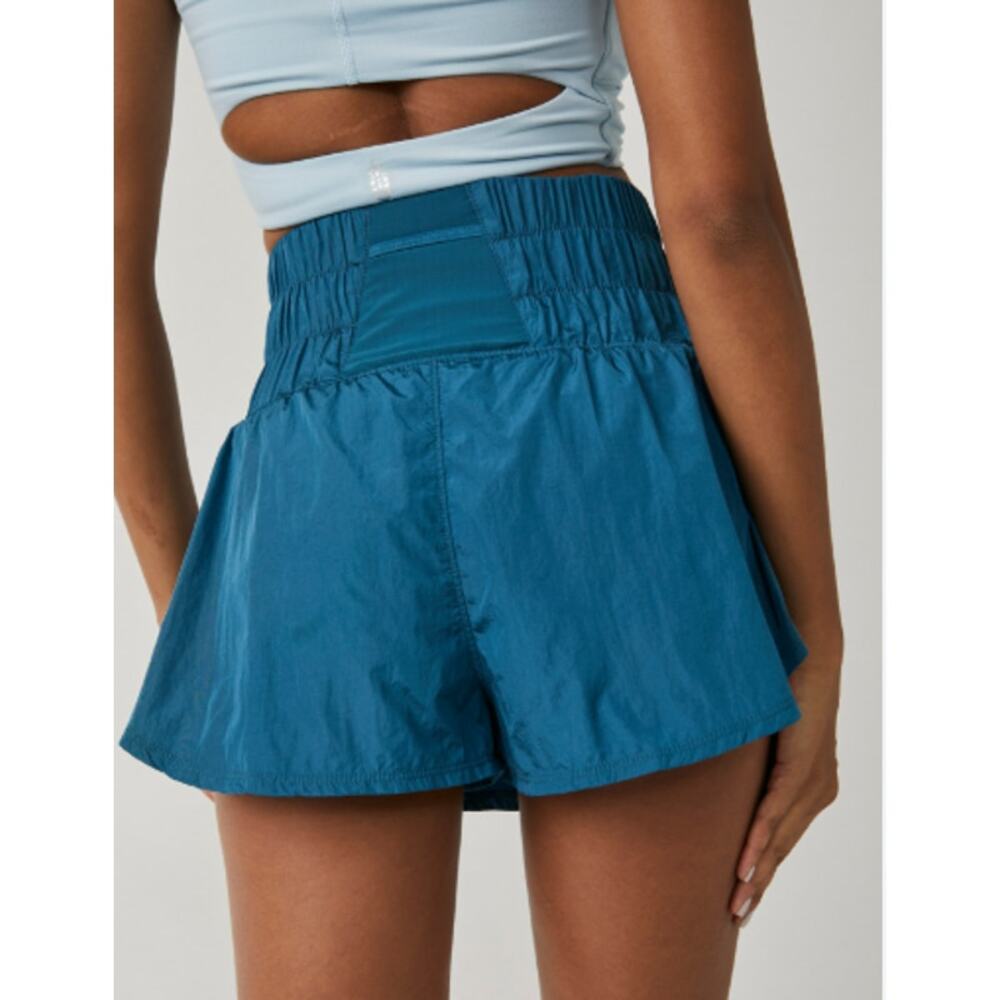 Free People Movement The Way Home Shorts Teal Turquoise Smocked Waist‎ S - Picture 2 of 7